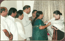 With DMK MPs on Sonia Gandhi's Birthday