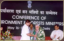 Hon’ble PM being greeted by Hon’ble Minister  