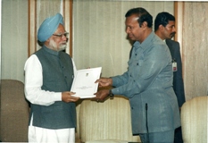 Presenting cheque of Rs.50 crore for PM'S Relief Fund