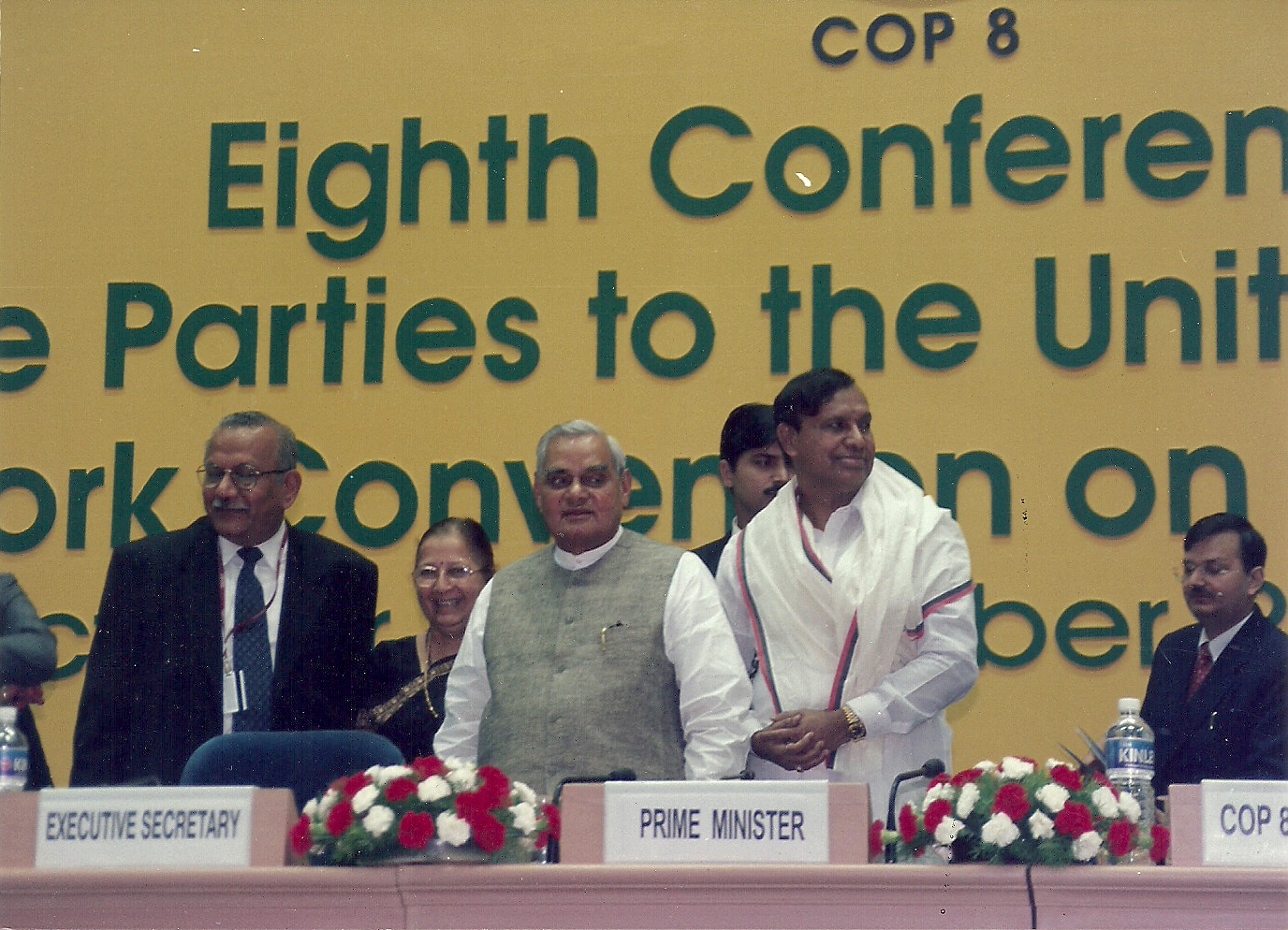 With PM Vajpeyee at Inauguration of COP 8 Delhi Nov - 2002