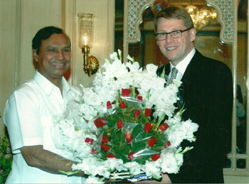 With Finnish P.M. Matti Vanhanen, New Delhi March 2006