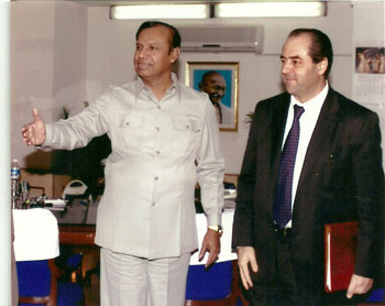 With Italian Minister for Infrastructure New Delhi-February 2007